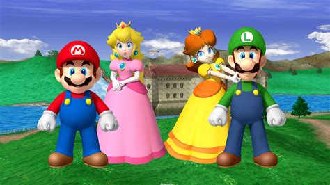 luigi and daisy mario and peach